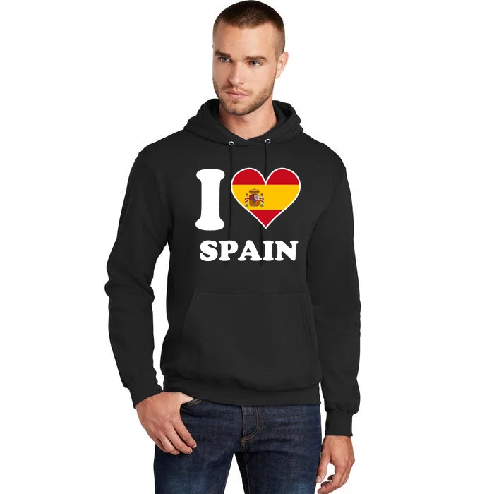 I Love Spain Spanish Flag Heart Tall Hoodie