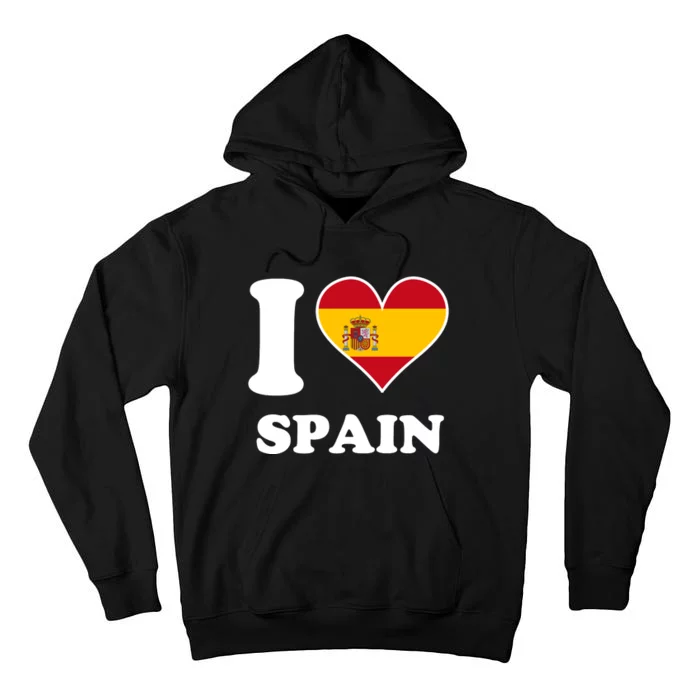 I Love Spain Spanish Flag Heart Tall Hoodie