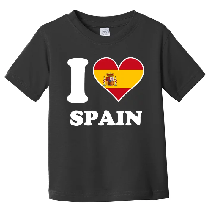 I Love Spain Spanish Flag Heart Toddler T-Shirt