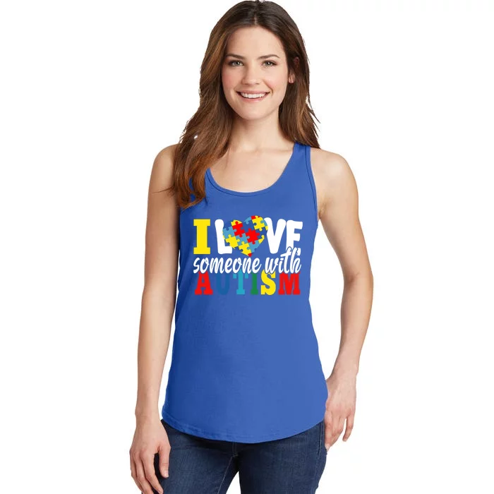 I Love Someone With Autism Autistic Awareness Month Warriors Great Gift Ladies Essential Tank