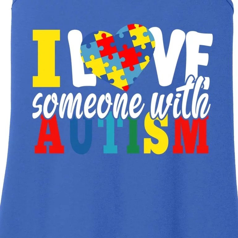 I Love Someone With Autism Autistic Awareness Month Warriors Great Gift Ladies Essential Tank