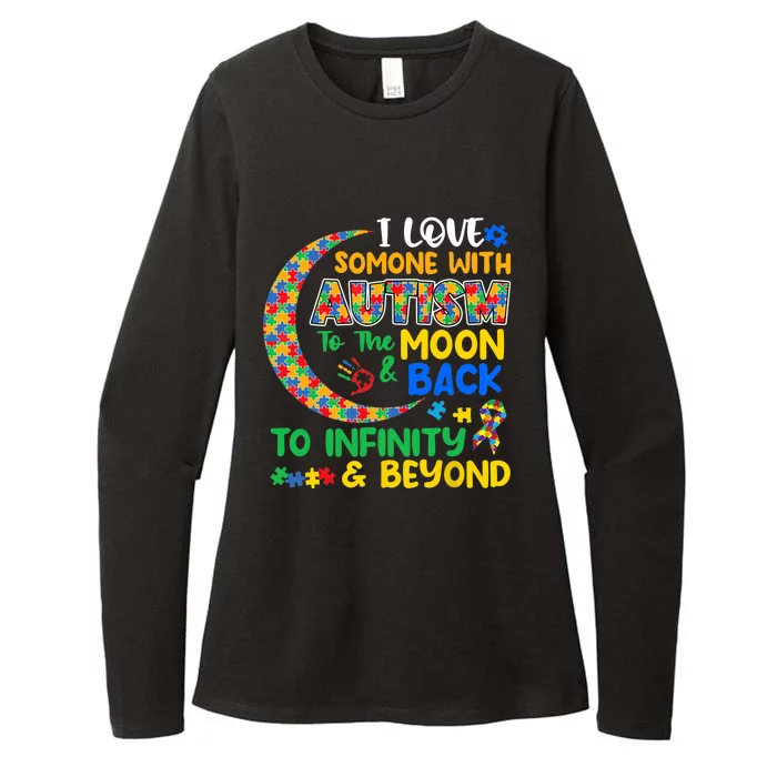 I Love Someone With Autism Dad Mom Autism Awareness Autistic Womens CVC Long Sleeve Shirt