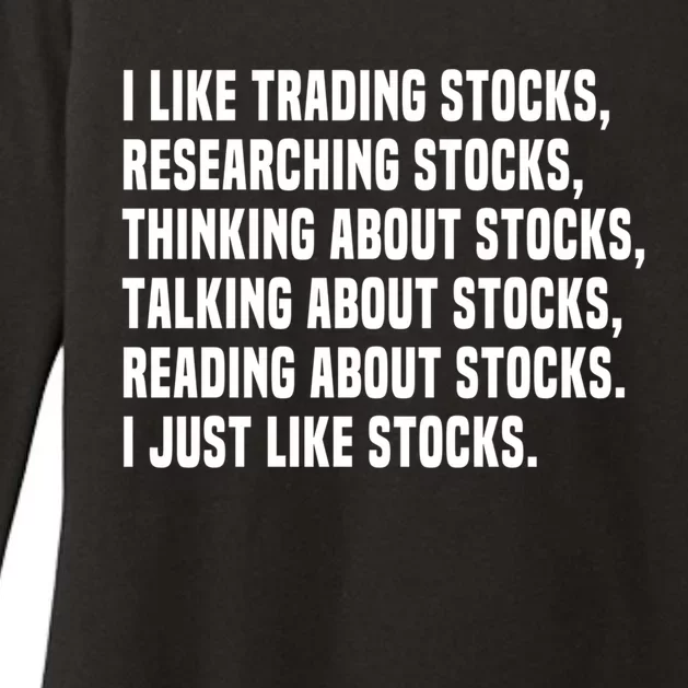 I Like Stocks Funny Day Trader Stock Market Gift Womens CVC Long Sleeve Shirt