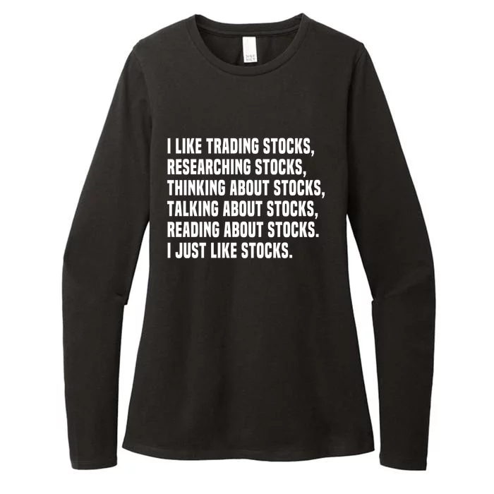 I Like Stocks Funny Day Trader Stock Market Gift Womens CVC Long Sleeve Shirt