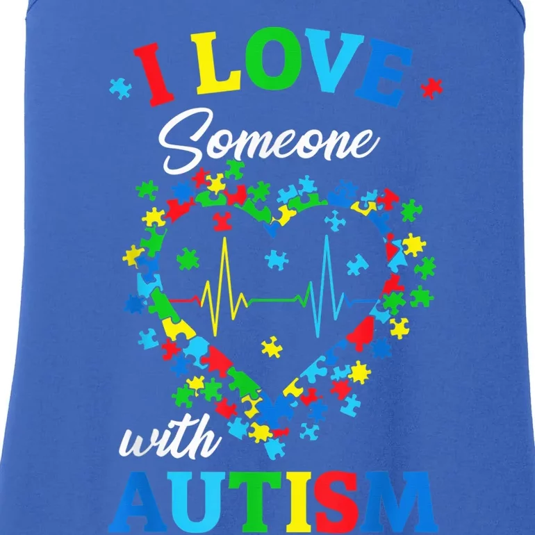 I Love Someone with Autism Awareness  Wo kid Shirt Ladies Essential Tank