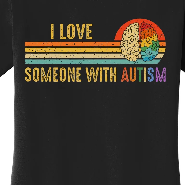 I Love Someone With Autism Neurodiversity April Retro Sunset Women's T-Shirt