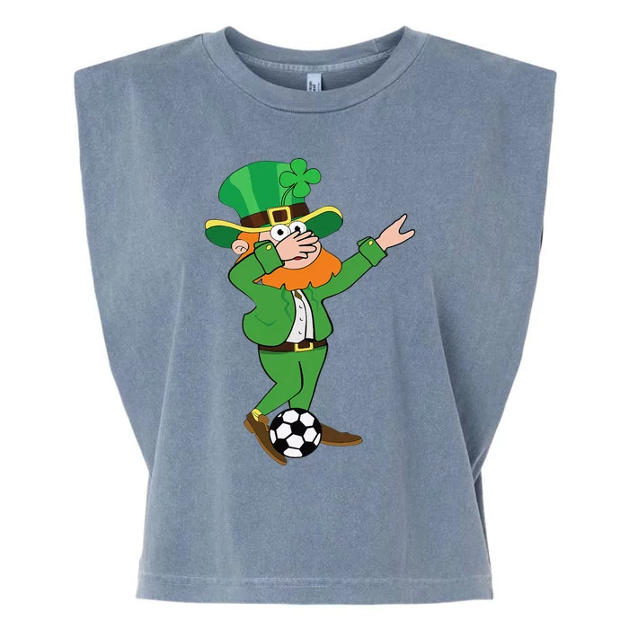 Irish Leprechaun Soccer Dab Pose Saint Patrick's Day Garment-Dyed Women's Muscle Tee