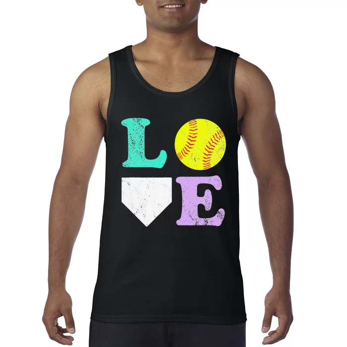 I Love Softball Tank Top