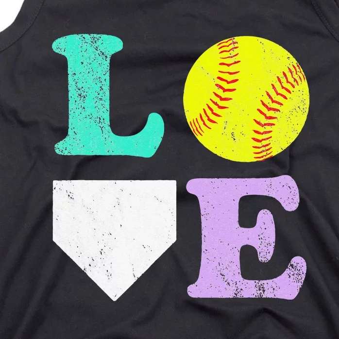 I Love Softball Tank Top