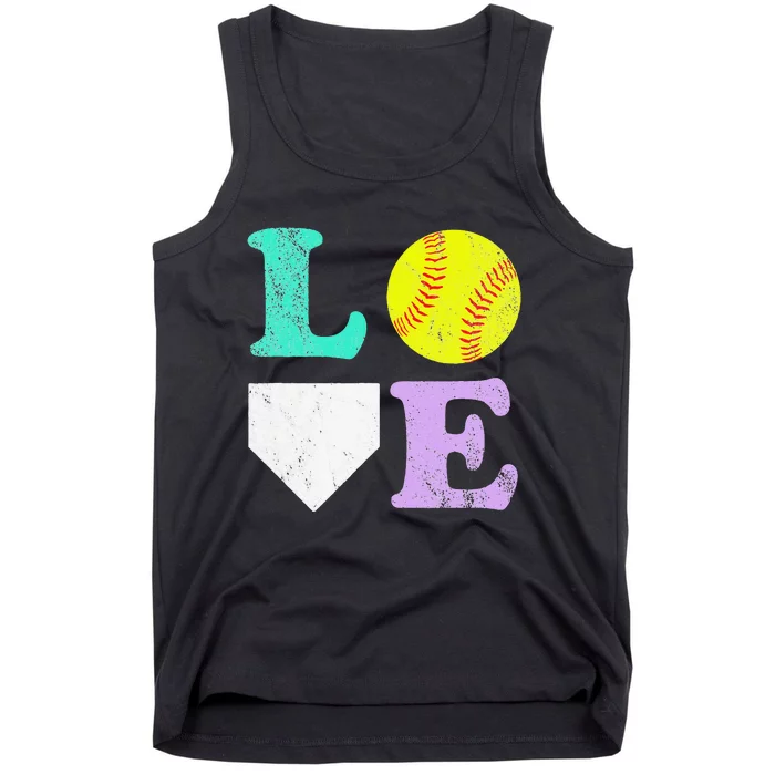 I Love Softball Tank Top