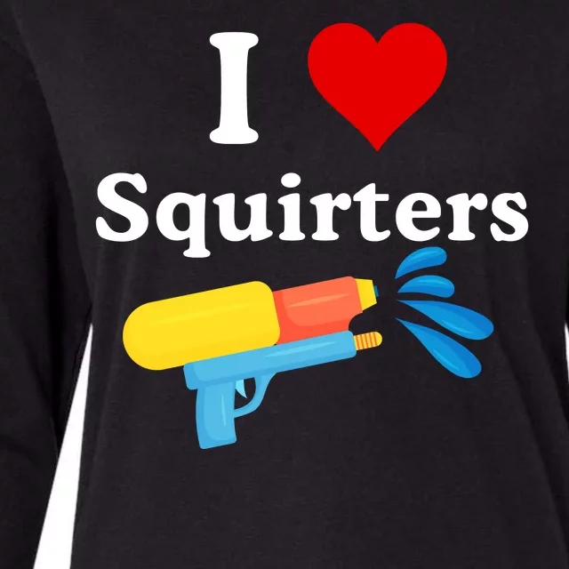 I Love Squiters With Water Gun Womens Cotton Relaxed Long Sleeve T-Shirt