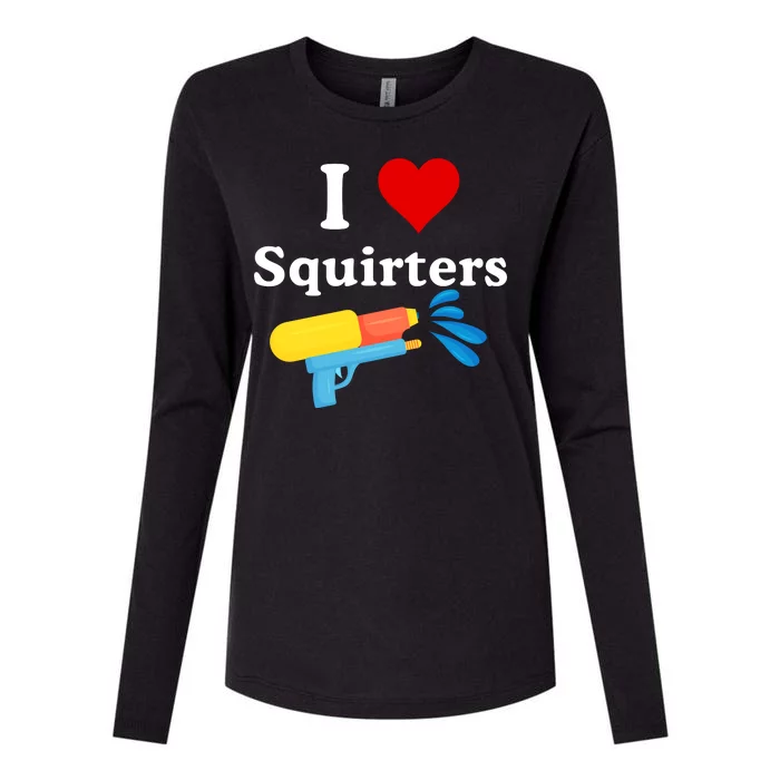 I Love Squiters With Water Gun Womens Cotton Relaxed Long Sleeve T-Shirt