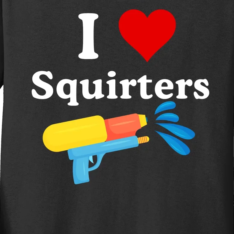 I Love Squiters With Water Gun Kids Long Sleeve Shirt