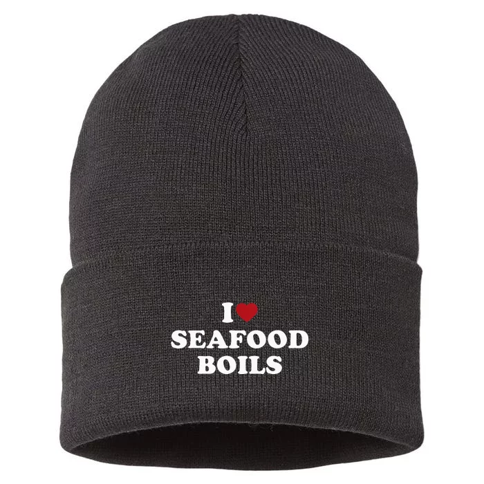 I Love Seafood Boils Sustainable Knit Beanie