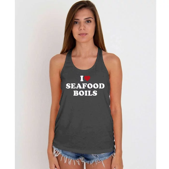 I Love Seafood Boils Women's Knotted Racerback Tank