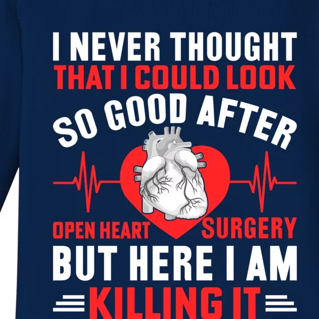 I Look So Good After Open Heart Surgery Bypass Surgery Gift Baby Long Sleeve Bodysuit