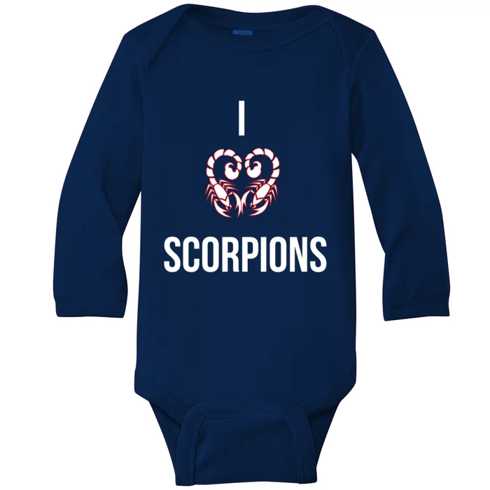 I Love Scorpions Scorpion Fans Scorpio Zodiac Sign Funny Gift Baby Long Sleeve Bodysuit