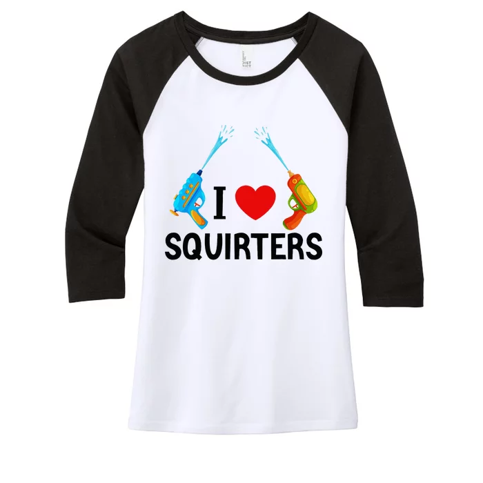 I Love Squirters Women's Tri-Blend 3/4-Sleeve Raglan Shirt