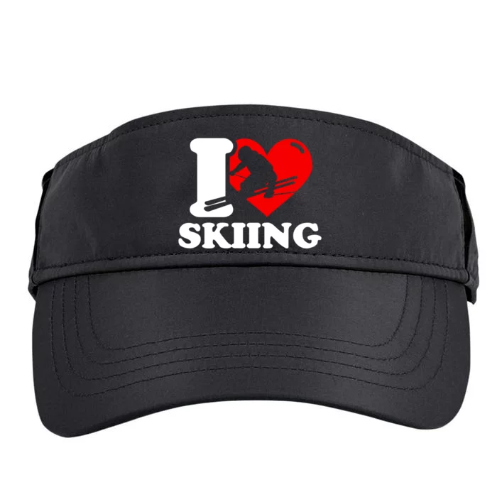 I Love Skiing Gift For Skier Adult Drive Performance Visor