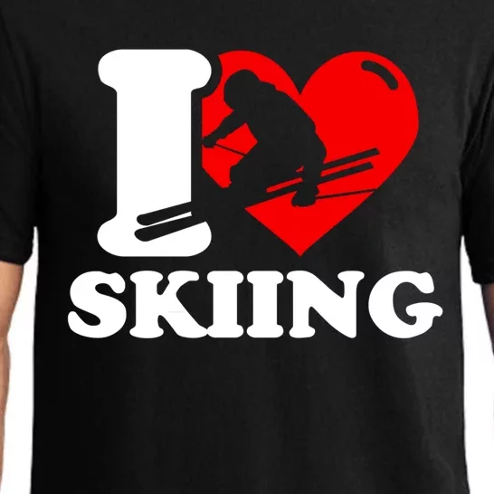 I Love Skiing Gift For Skier Pajama Set