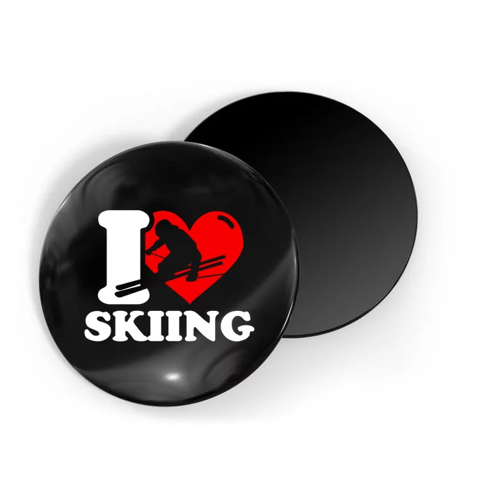 I Love Skiing Gift For Skier Magnet