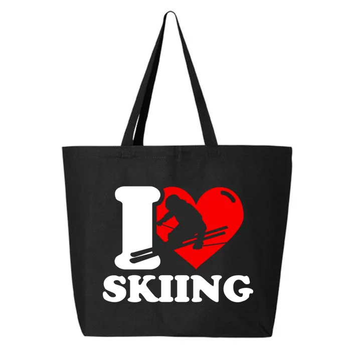 I Love Skiing Gift For Skier 25L Jumbo Tote