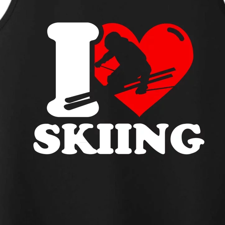 I Love Skiing Gift For Skier Performance Tank