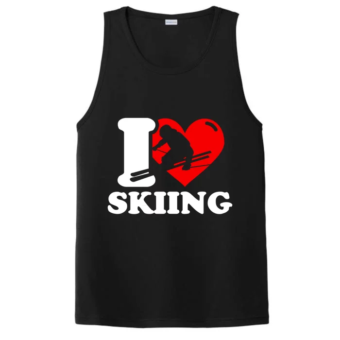 I Love Skiing Gift For Skier Performance Tank