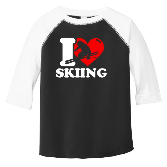 I Love Skiing Gift For Skier Toddler Fine Jersey T-Shirt