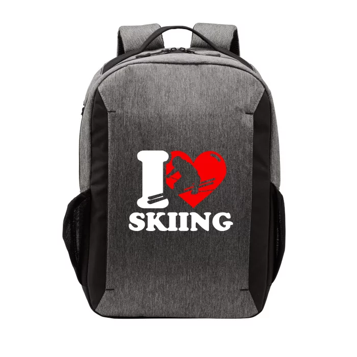 I Love Skiing Gift For Skier Vector Backpack