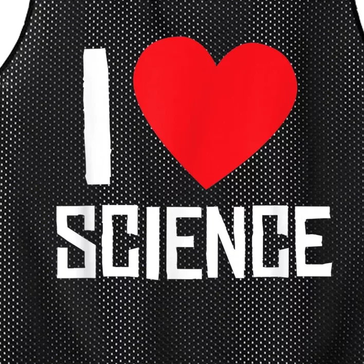 I Love Science Heart Nerd Mesh Reversible Basketball Jersey Tank