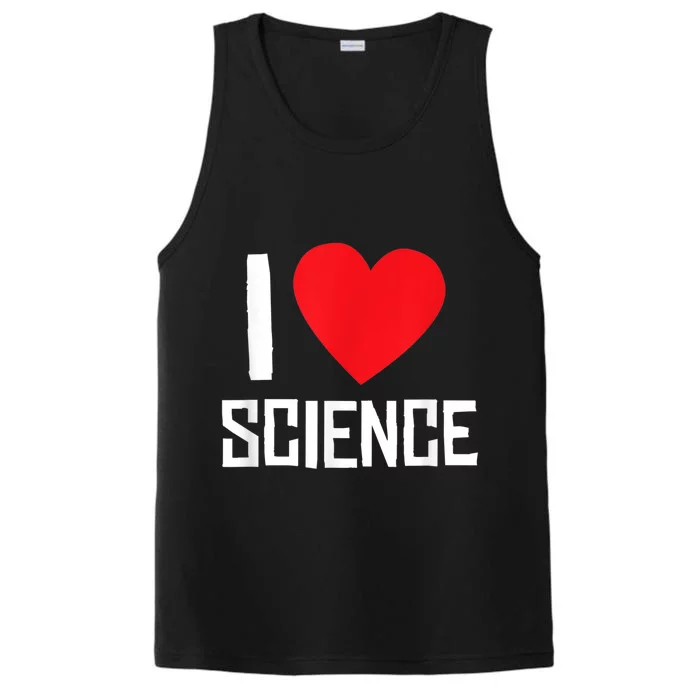 I Love Science Heart Nerd Performance Tank