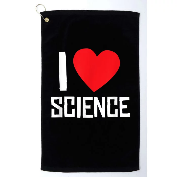 I Love Science Heart Nerd Platinum Collection Golf Towel