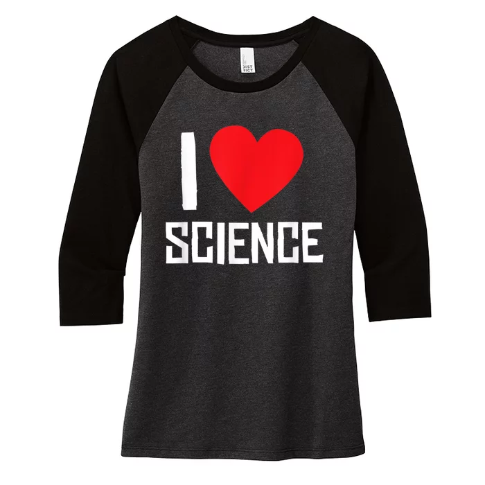 I Love Science Heart Nerd Women's Tri-Blend 3/4-Sleeve Raglan Shirt