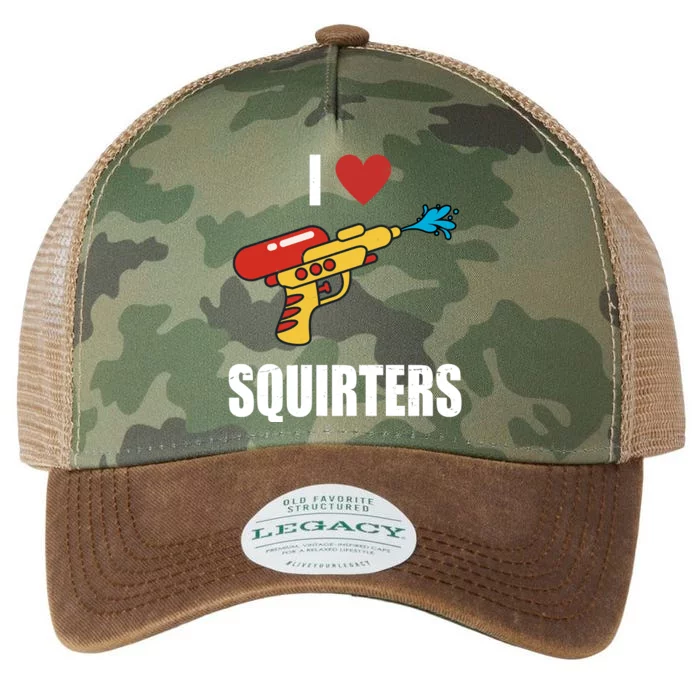 I Love Squirters Funny Water Gun Legacy Tie Dye Trucker Hat