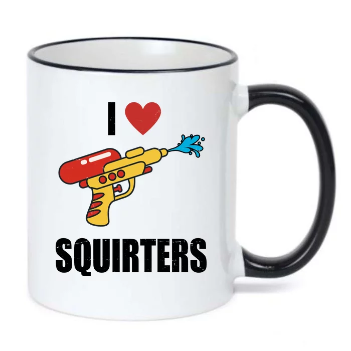 I Love Squirters Funny Water Gun Black Color Changing Mug