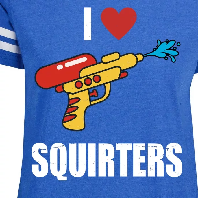 I Love Squirters Funny Water Gun Enza Ladies Jersey Football T-Shirt