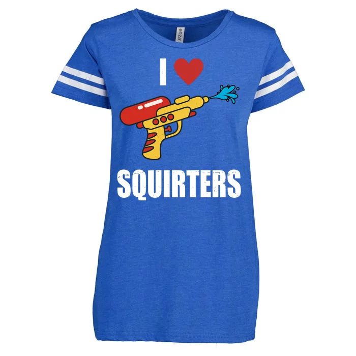 I Love Squirters Funny Water Gun Enza Ladies Jersey Football T-Shirt