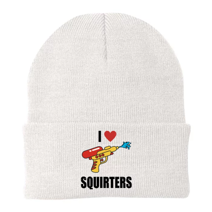 I Love Squirters Funny Water Gun Knit Cap Winter Beanie