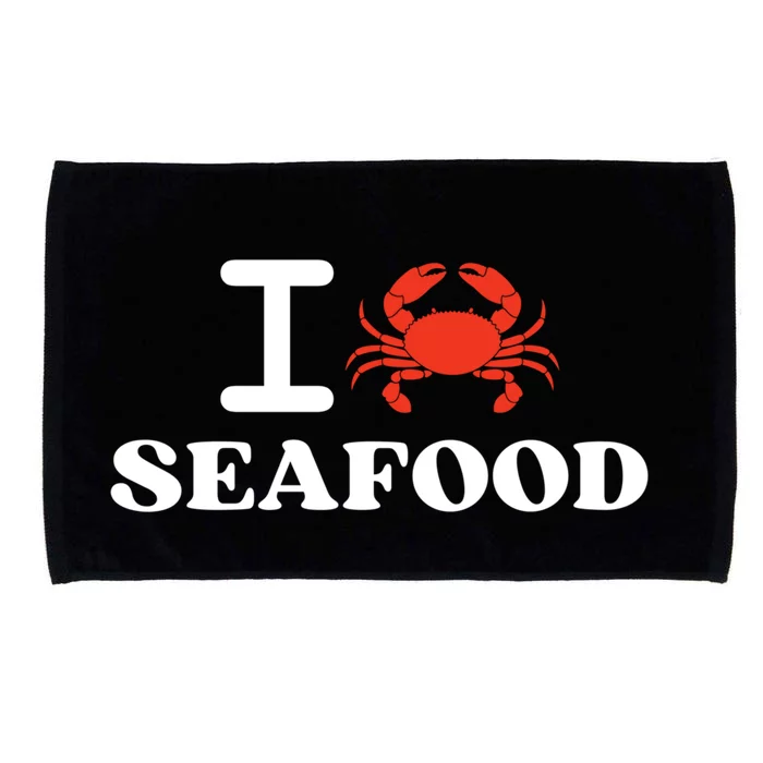 I Love Seafood Crab Shellfish National Seafood Month Gift Microfiber Hand Towel