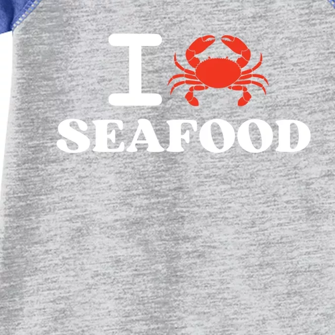 I Love Seafood Crab Shellfish National Seafood Month Gift Infant Baby Jersey Bodysuit