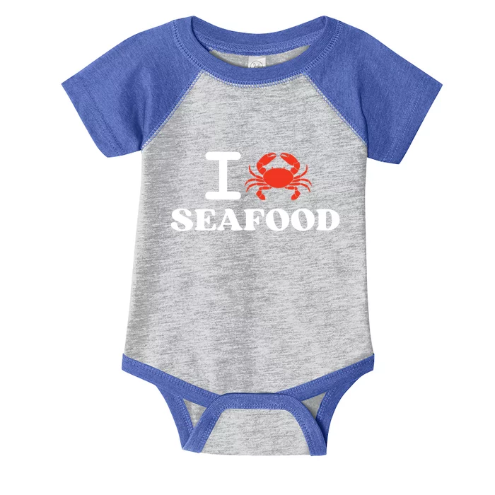 I Love Seafood Crab Shellfish National Seafood Month Gift Infant Baby Jersey Bodysuit