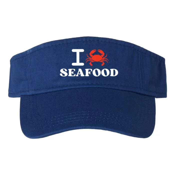 I Love Seafood Crab Shellfish National Seafood Month Gift Valucap Bio-Washed Visor