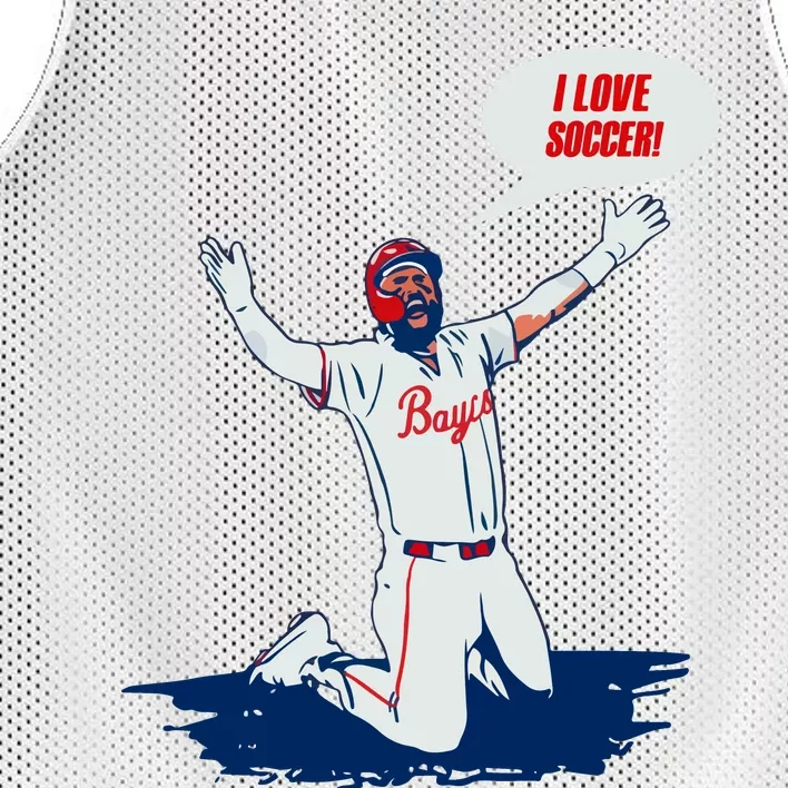 I Love Soccer Mesh Reversible Basketball Jersey Tank