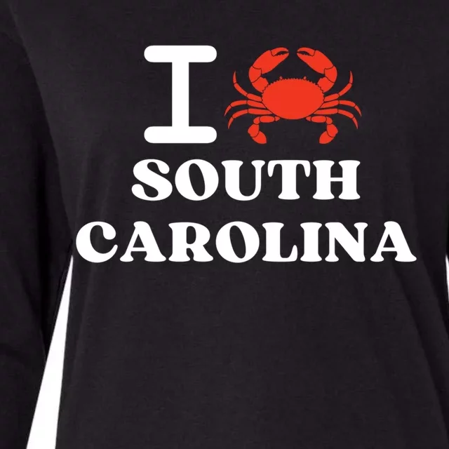 I Love South Carolina Crab Shellfish National Seafood Month Gift Womens Cotton Relaxed Long Sleeve T-Shirt