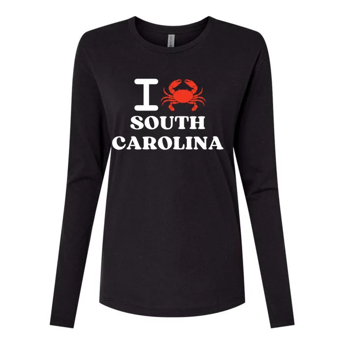 I Love South Carolina Crab Shellfish National Seafood Month Gift Womens Cotton Relaxed Long Sleeve T-Shirt