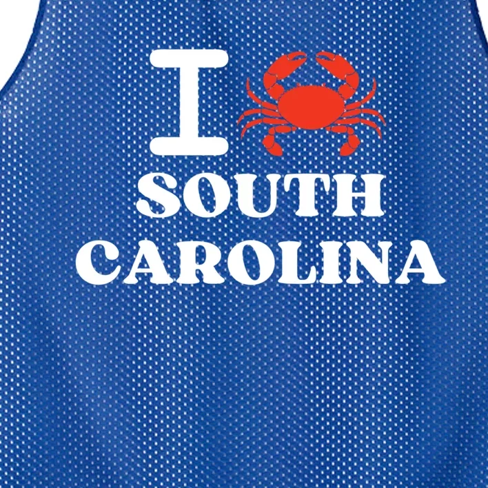 I Love South Carolina Crab Shellfish National Seafood Month Gift Mesh Reversible Basketball Jersey Tank