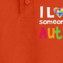 I Love Someone With Autism Awareness Dry Zone Grid Performance Polo