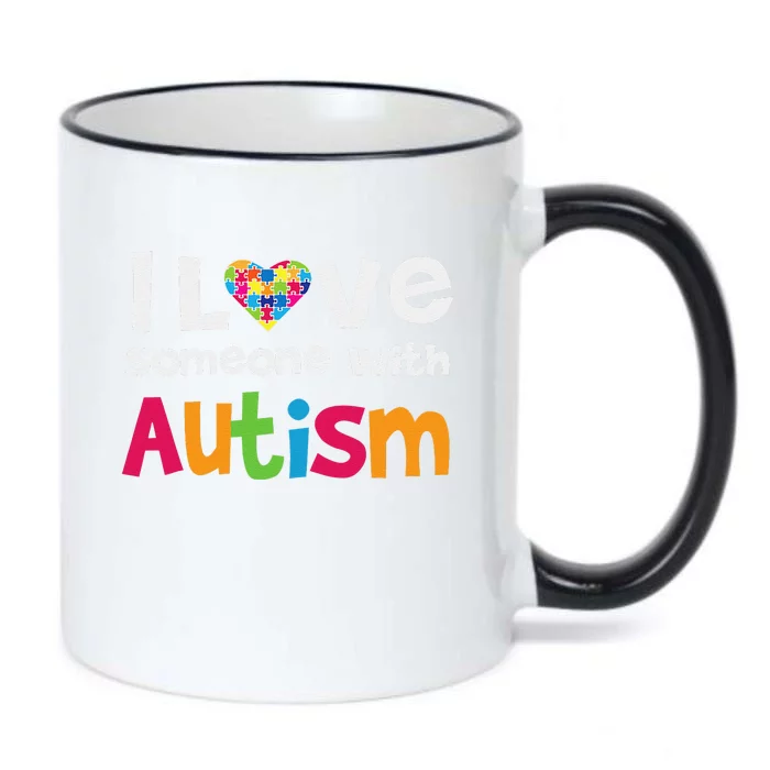 I Love Someone With Autism Awareness Black Color Changing Mug