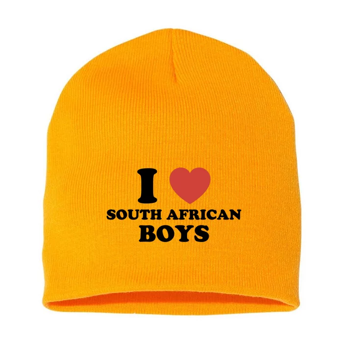 I Love South African From South Africa Funny Gift Short Acrylic Beanie